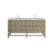 Emmeline 72" Double Vanity, Pebble Oak w/ 3 CM Victorian Silver Top