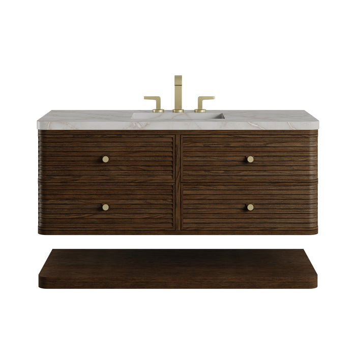 Allamari 48" Single Vanity, Sable w/ Single Hole 3 CM White Zeus Silestone Top