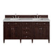 Brittany 72" Double Vanity, Burnished Mahogany, w/ 3 CM Tajnar Eclos Top