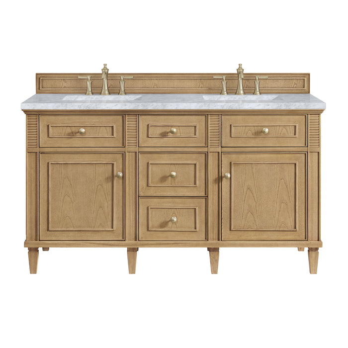 Lorelai 60" Double Vanity, Bright White, w/ 3 CM Phantome Eclos Top