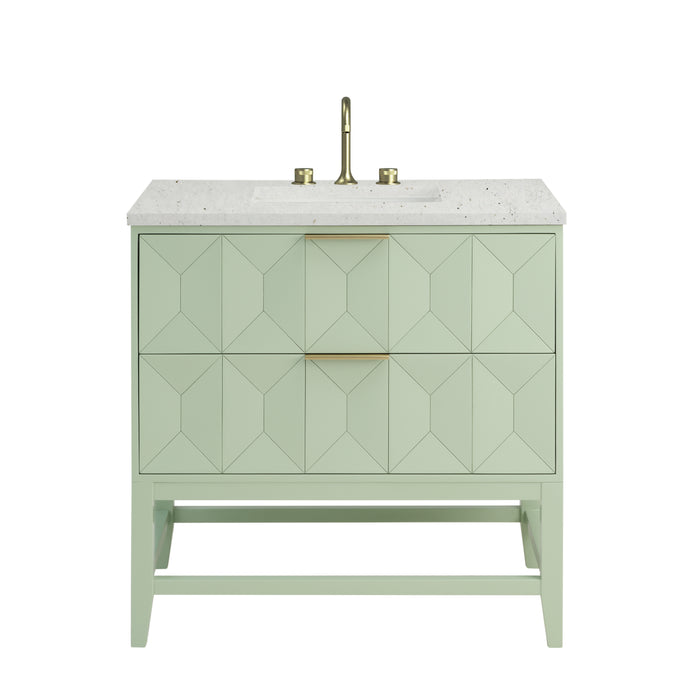 Emmeline 36" Single Vanity, Pistachio w/ 3 CM Lime Delight Top