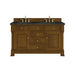 Brookfield 60" Double Vanity, Honey Oak w/3 CM Carrara White Marble Top