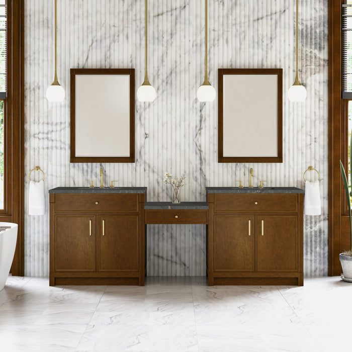 James Martin Vanities Bellshire 96" Dual Vanity Set with 24" Make-Up Counter