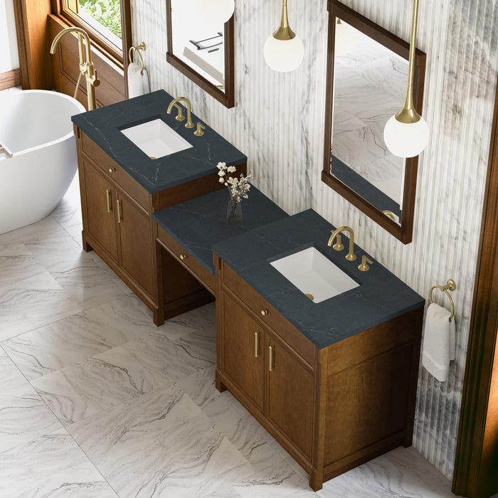 James Martin Vanities Bellshire 96" Dual Vanity Set with 24" Make-Up Counter