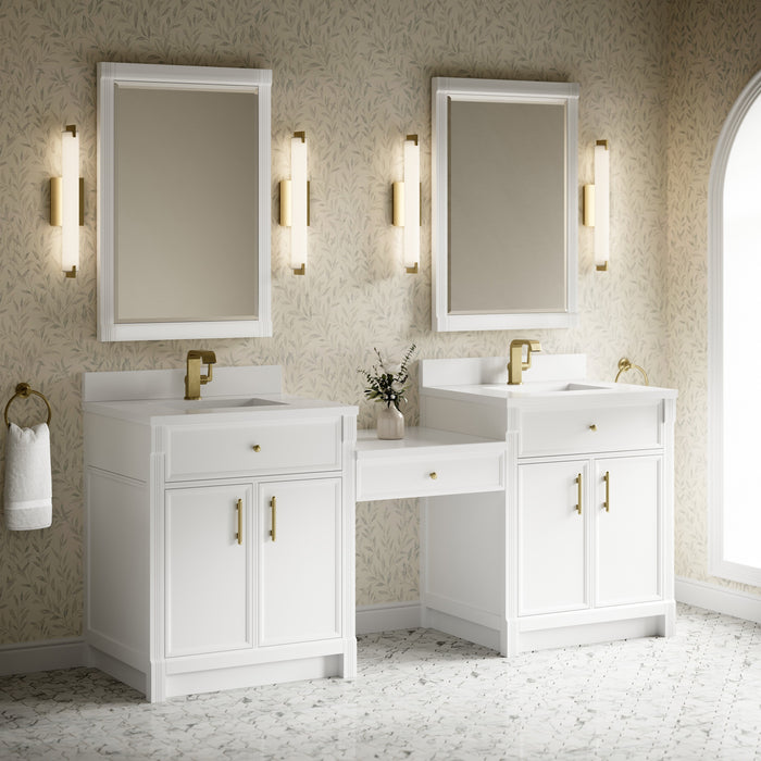 James Martin Vanities Bellshire 84" Dual Vanity Set with 24" Make-Up Counter