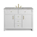 Bellshire 48" Single Vanity, Bright White w/ 3 CM Victorian Silver Silestone Top