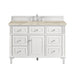Lorelai 48" Single Vanity, Bright White w/ 3 CM Eternal Jasmine Pearl Silestone Top