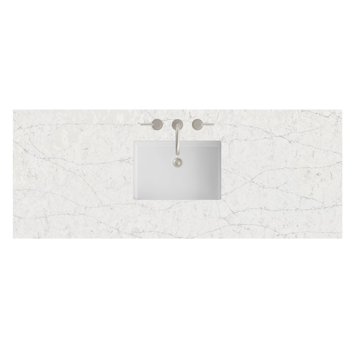 60" Single Top, 3 CM Eternal Jasmine Pearl Silestone w/ Sink