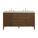 Myrrin 60" Double Vanity, Carbon Oak, w/ 3 CM Tajnar Eclos Top w/FreePower Wireless Charger