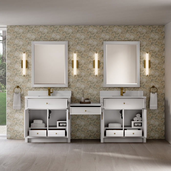 James Martin Vanities Bellshire 96" Dual Vanity Set with 24" Make-Up Counter
