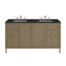 Chicago 60" Double Vanity, Smokey Celadon, w/ 3 CM White Zeus Silestone® Top