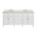 Lorelai 72" Double Vanity, Bright White w/ 3 CM Eternal Jasmine Pearl Silestone Top