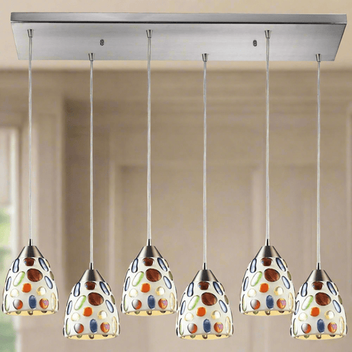 Elk Lighting Gemstone Configurable Satin Nickel Multi Pendant