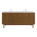 Laurent 72" Double Vanity, Honey Oak w/ 3 CM Victorian Silver Silestone Top