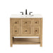 Breckenridge 36" Single Vanity, Light Natural Oak w/ 3 CM White Zeus Top