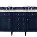 Brittany 60" Double Vanity, Urban Gray w/ 3 CM Victorian Silver Silestone Top w/FreePower Wireless Charger