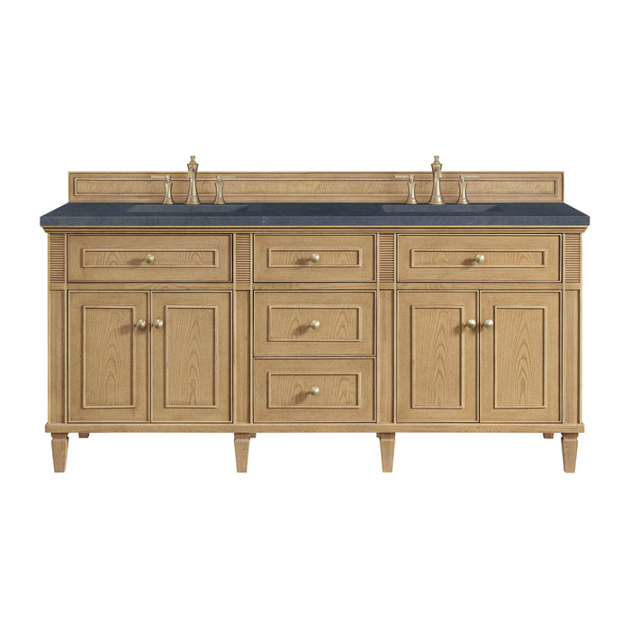 Lorelai 72" Double Vanity, Bright White, w/ 3 CM Siberian Silestone Top