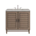 Portland 36" Single Vanity Whitewashed Walnut w/ 3 CM Victorian Silver Silestone Top