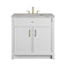 Bellshire 36" Single Vanity, Bright White w/ 3 CM Victorian Silver Silestone Top