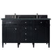 Brittany 60" Double Vanity, Black Onyx w/ 3 CM Charcoal Soapstone Silestone Top
