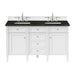 Brittany 60" Double Vanity, Victory Blue w/ 3 CM White Zeus Silestone Top