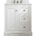 De Soto 30" Single Vanity, Bright White w/ 3 CM Ethereal Noctis Silestone Top