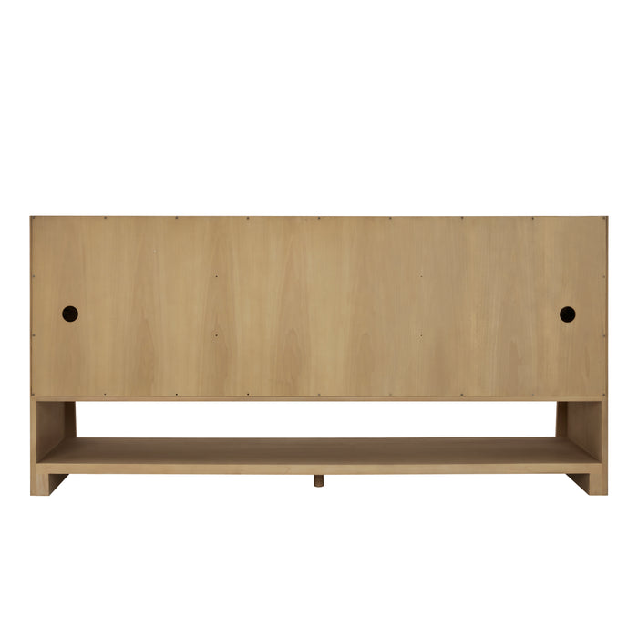 Solene 72" Double Vanity, Seaside Oak, w/ 3 CM Eternal Jasmine Pearl Silestone Top w/ FreePower Wireless Charger