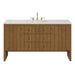 Hudson 60" Single Vanity, Honey Oak w/ 3 CM White Zeus Silestone Top