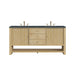 Marigot 72" Double Vanity, Sunwashed Oak w/ 3 CM Charcoal Soapstone Silestone Top