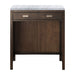 Addison 30" Countertop Unit, Mid-Century Acacia w/ 3 CM Carrara Marble Top