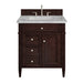 Brittany 30" Single Vanity, Burnished Mahogany w/ 3 CM Carrara Marble Top