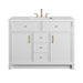 Bellshire 48" Single Vanity, Bright White w/ 3 CM White Zeus Silestone Top