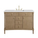 Kinnsden 48" Single Vanity, Weathered Oak w/ 3 CM Lime Delight Silestone Top
