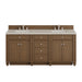 Bristol 72" Double Vanity, Saddle Brown w/ 3 CM Parisien Bleu Silestone Top