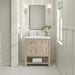 James Martin Breckenridge 30" Single Bathroom Vanity in Whitewashed Oak, shown in a bathroom setting
