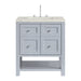 Breckenridge 30" Single Vanity, Serenity Blue, w/ 3 CM Victorian Silver Quartz Top
