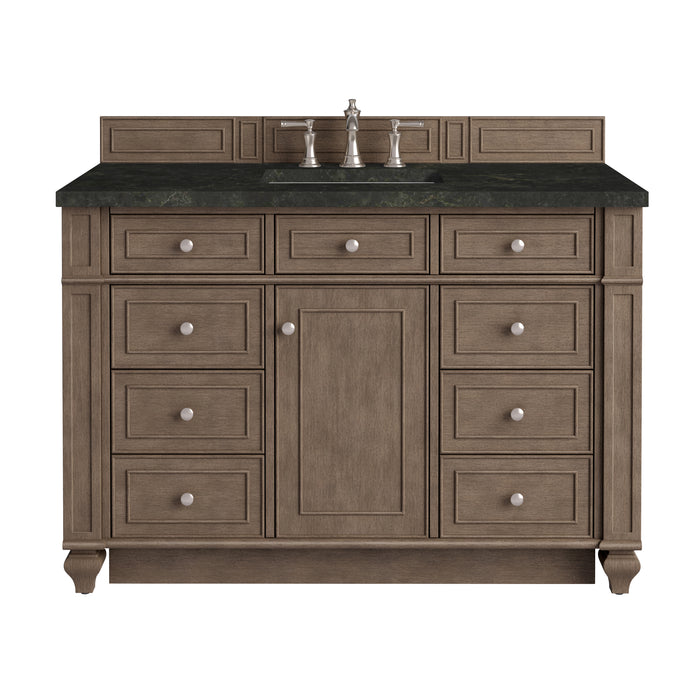 Bristol 48" Single Vanity, Whitewashed Walnut w/ 3 CM Eternal Jasmine Pearl Silestone Top