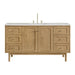 Laurent 60" Single Vanity, Honey Oak w/ 3 CM Tajnar Eclos Top w/FreePower Wireless Charger