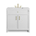 Bellshire 36" Single Vanity, Bright White w/ 3 CM White Zeus Silestone Top