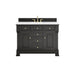 Brookfield 48" Single Vanity, Black Onyx,  w/ 3 CM White Zeus Silestone Top