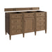 Brittany 60" Single Vanity, Bright White w/ 3 CM Eternal Jasmine Pearl Silestone Top