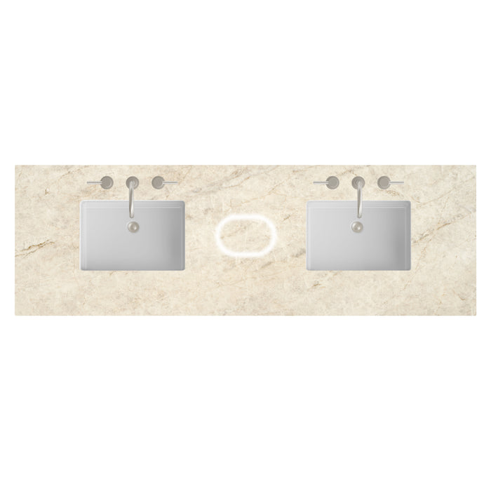 72" Double Top, 3CM Tajnar Eclos w/ Sink & FreePower Wireless Charger