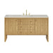 Hudson 60" Single Vanity, Light Natural Oak w/ 3 CM Charcoal Soapstone Top