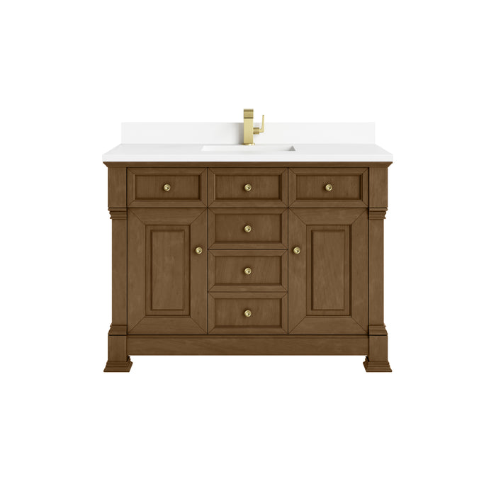 Brookfield 48" Single Vanity, Black Onyx w/ 3 CM Ethereal Noctis Silestone Top w/ FreePower Wireless Charger