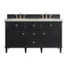 Lorelai 60" Double Vanity, Black Onyx, w/ 3 CM Siberian Silestone Top