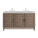Portland 60" Double Vanity Whitewashed Walnut w/ 3 CM Eternal Jasmine Pearl Silestone Top