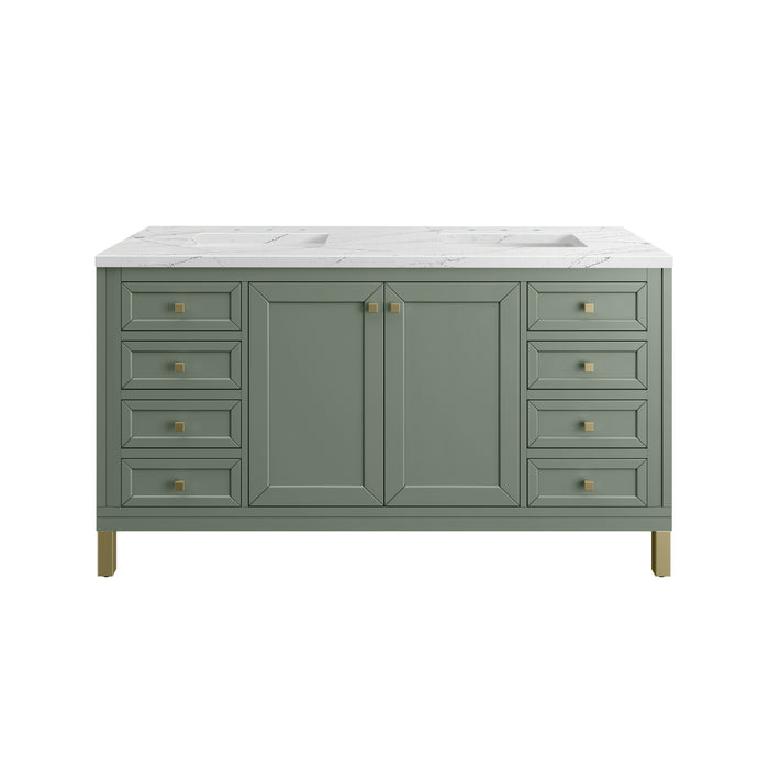 Chicago 60" Double Vanity, Glossy White