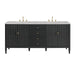 Myrrin 72" Double Vanity, Carbon Oak w/ 3 CM Ethereal Noctis Silestone Top