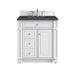 Bristol 30" Single Vanity, Bright White w/ 3 CM Charcoal Soapstone Silestone Top