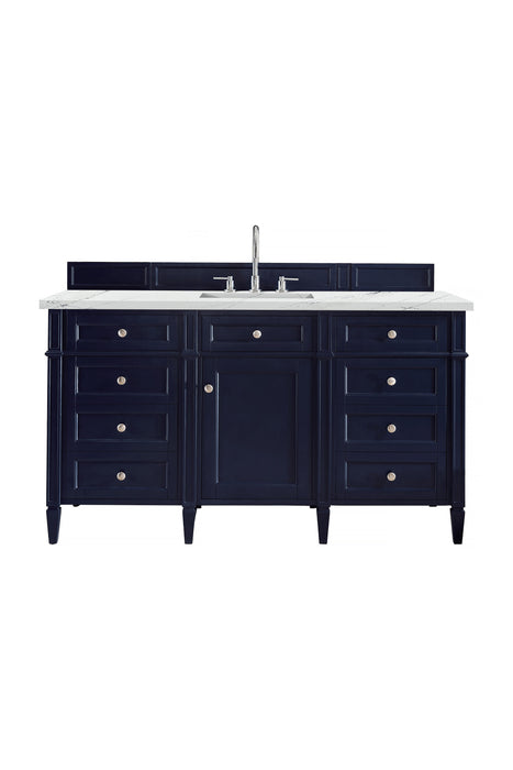 Brittany 60" Single Vanity, Urban Gray, w/ 3 CM Tajnar Eclos Top w/FreePower Wireless Charger